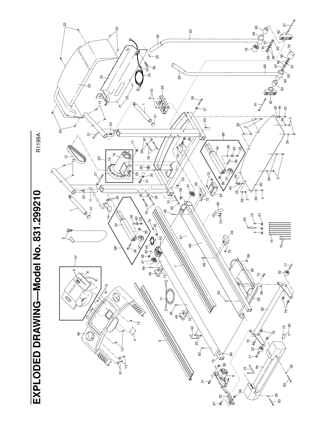 ProForm 831.299210 user manual Exploded DRAWING-Model No 