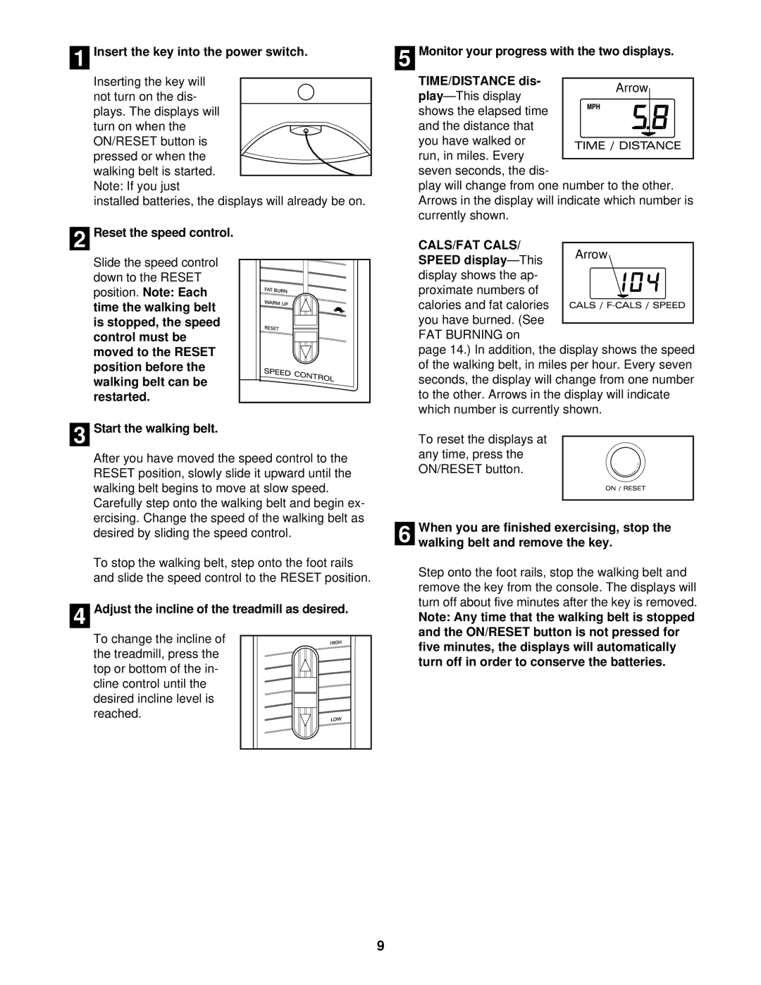 ProForm 831.299210 user manual CALS/FAT Cals 