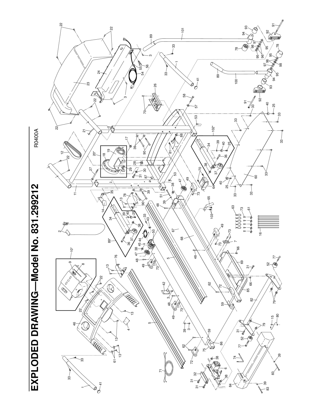 ProForm 831.299212 user manual Exploded DRAWING-Model No 