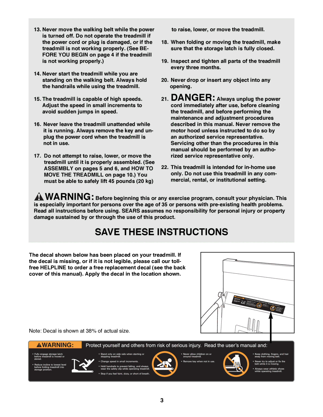 ProForm 831.299220 user manual 