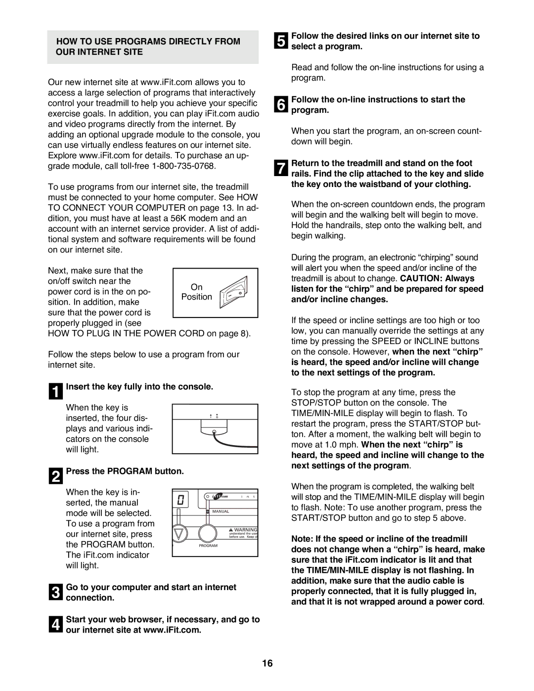 ProForm 831.299243 user manual HOW to USE Programs Directly from OUR Internet Site, Select a program 