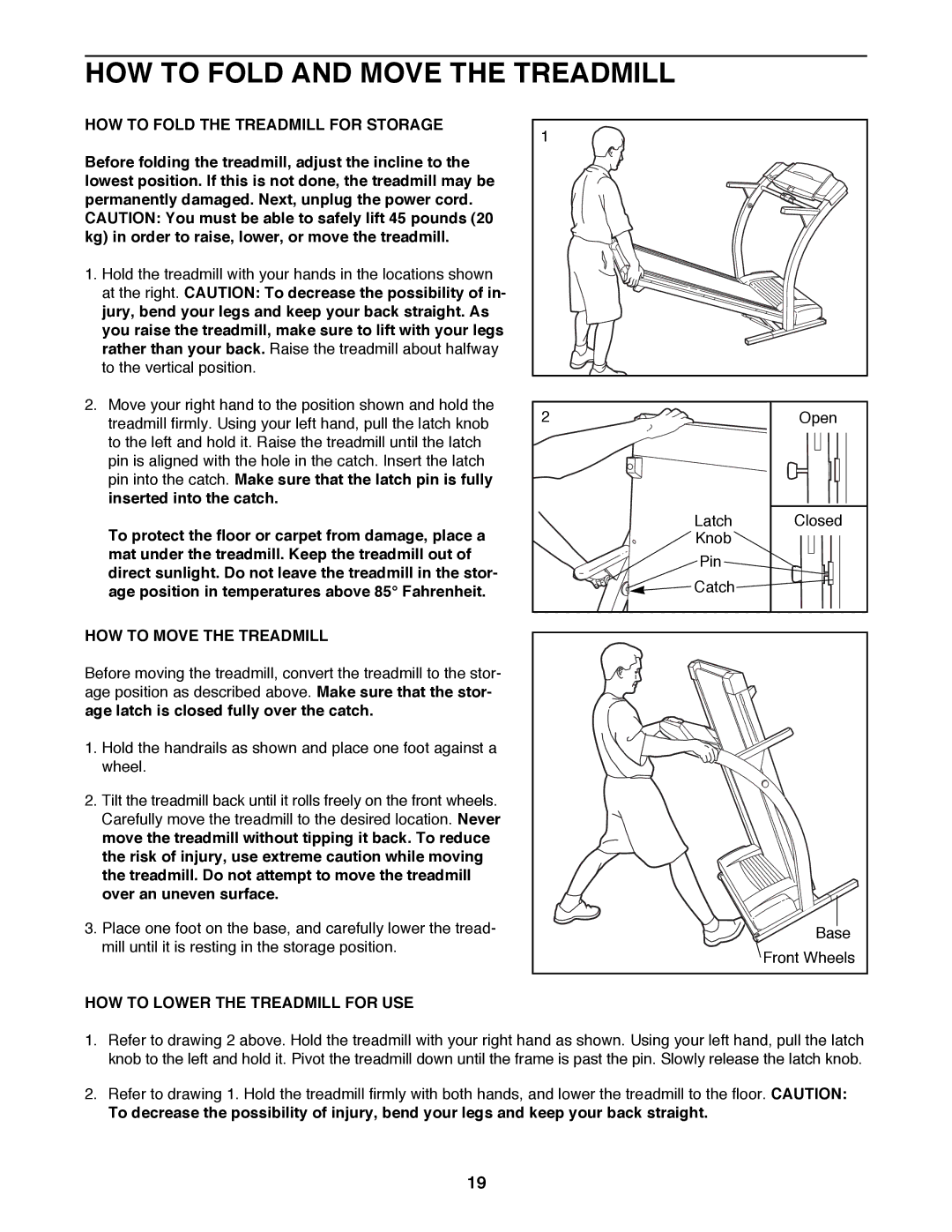 ProForm 831.299251 HOW to Fold and Move the Treadmill, HOW to Fold the Treadmill for Storage, HOW to Move the Treadmill 