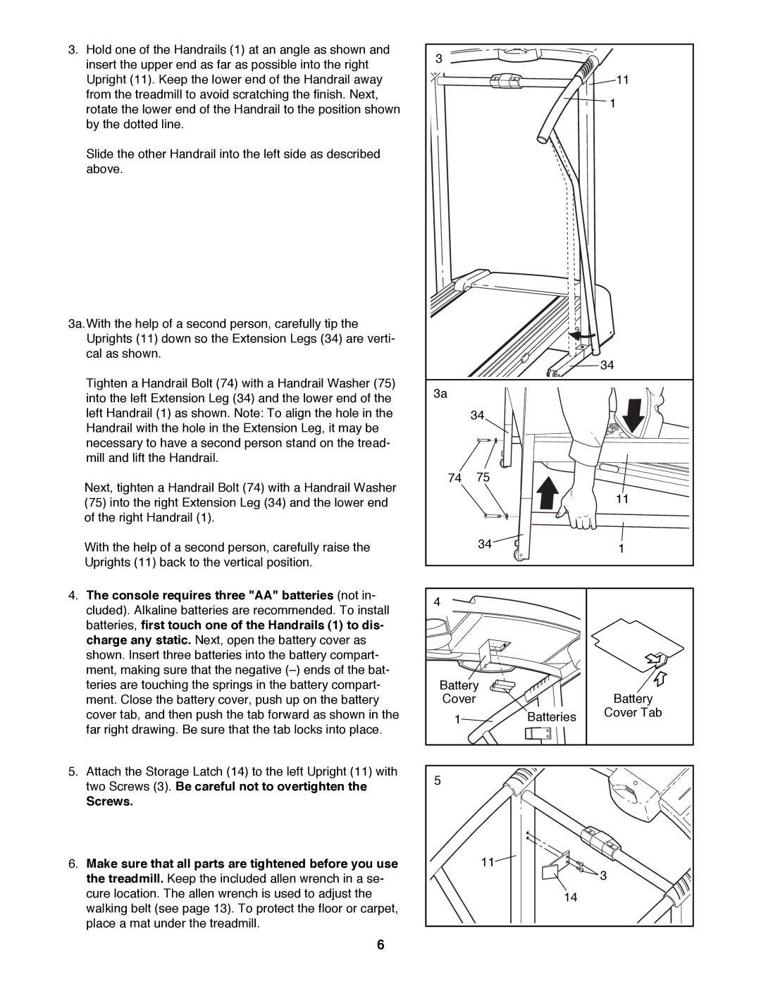 ProForm 831.299371 user manual Battery Cover Batteries Cover Tab 