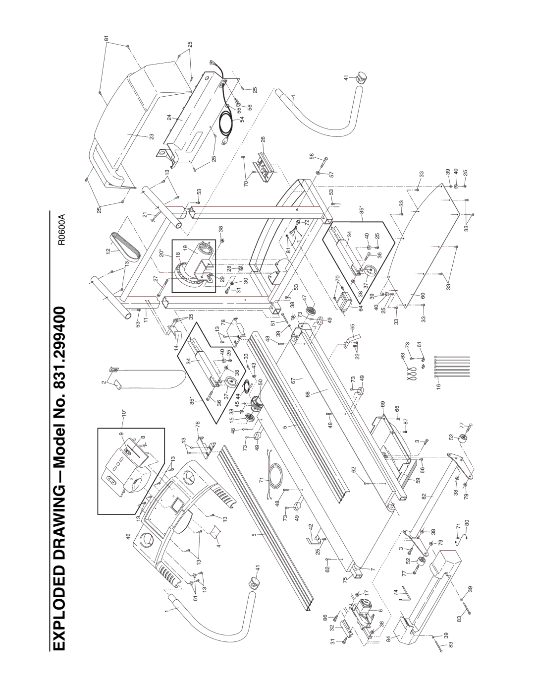 ProForm 831.299400 user manual Exploded DRAWINGÑModel No 