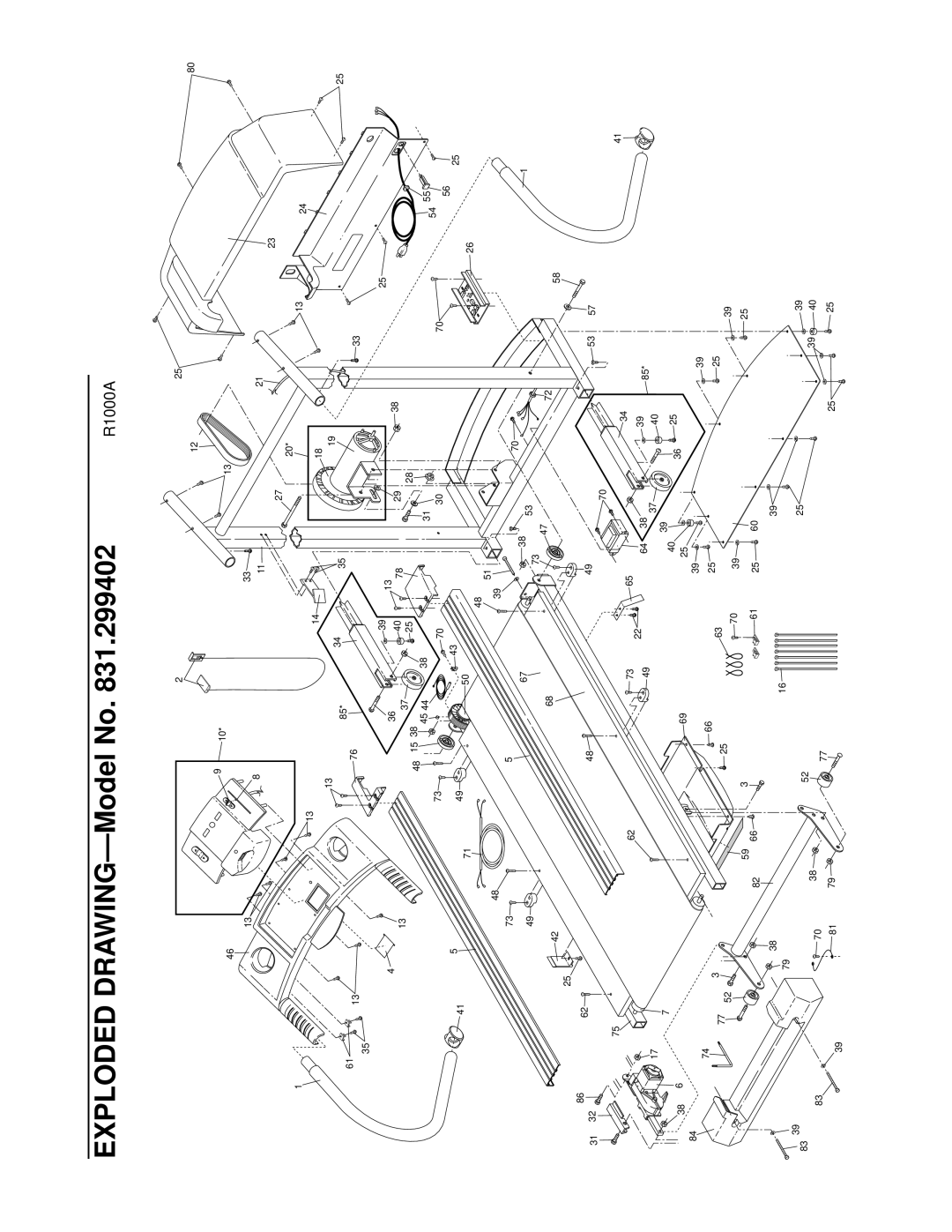 ProForm 831.299402 user manual Exploded DRAWING-Model No 