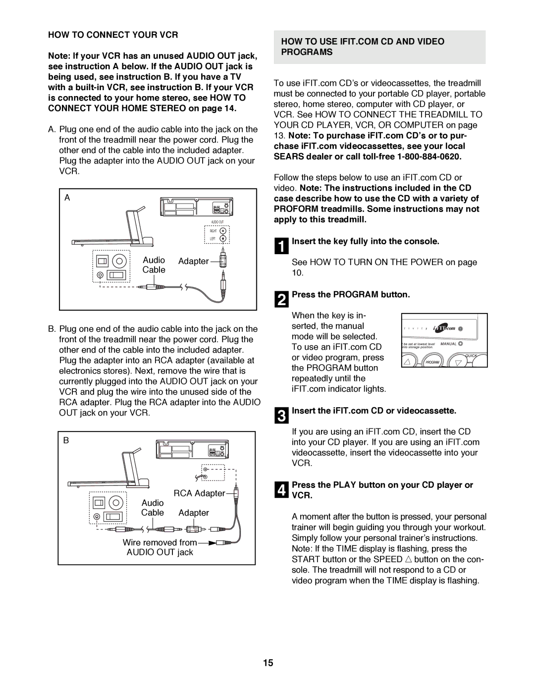 ProForm 831.299461 user manual HOW to Connect Your VCR, Audio Adapter Cable 