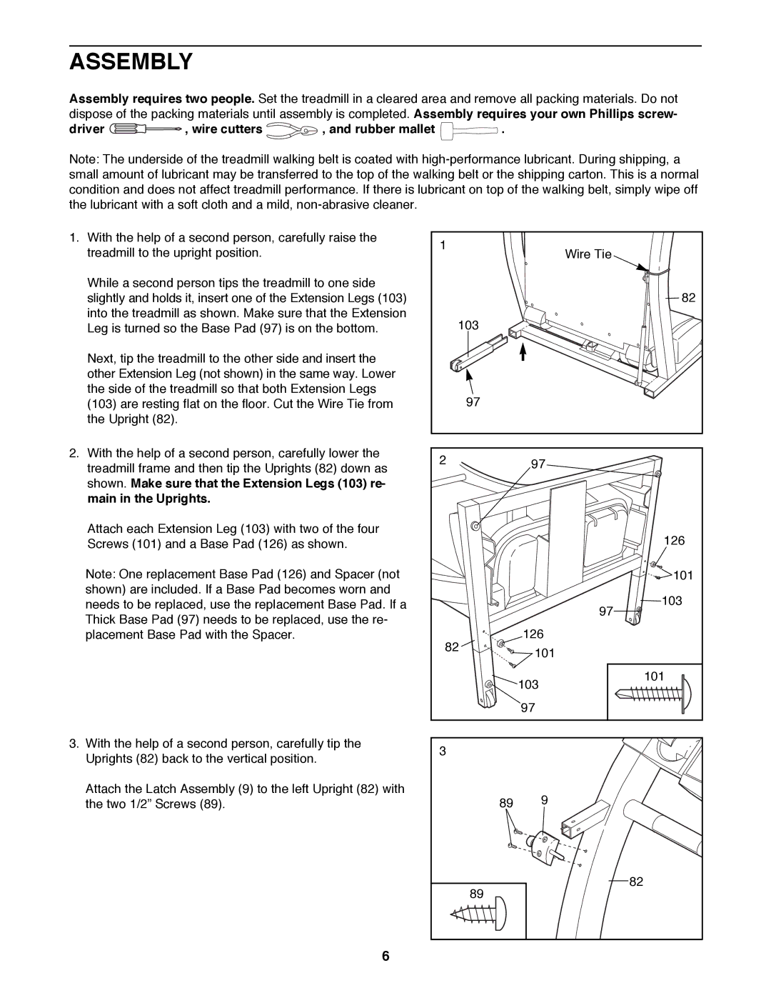 ProForm 831.299461 user manual Assembly, Driver , wire cutters , and rubber mallet 