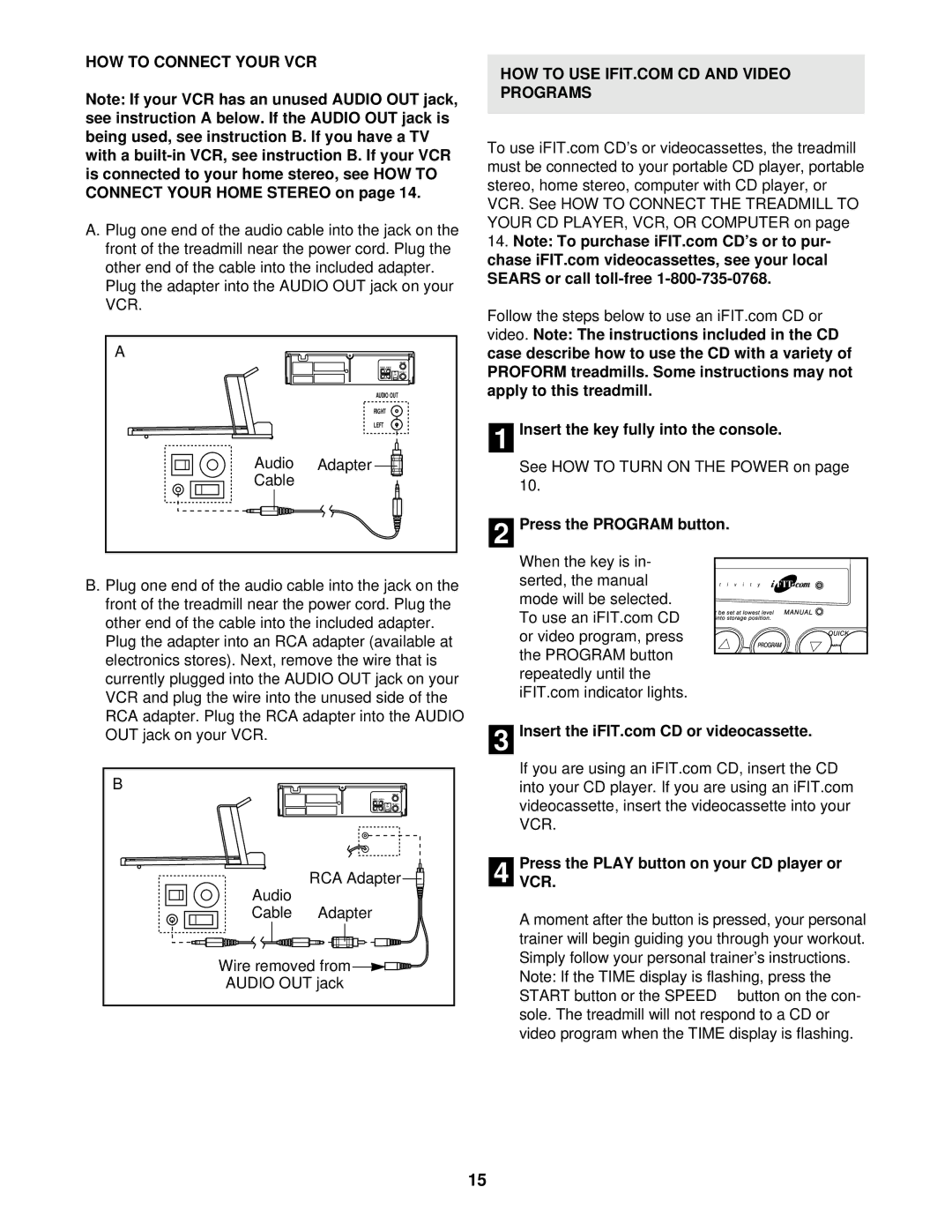 ProForm 831.299464 user manual HOW to Connect Your VCR, Audio Adapter Cable 