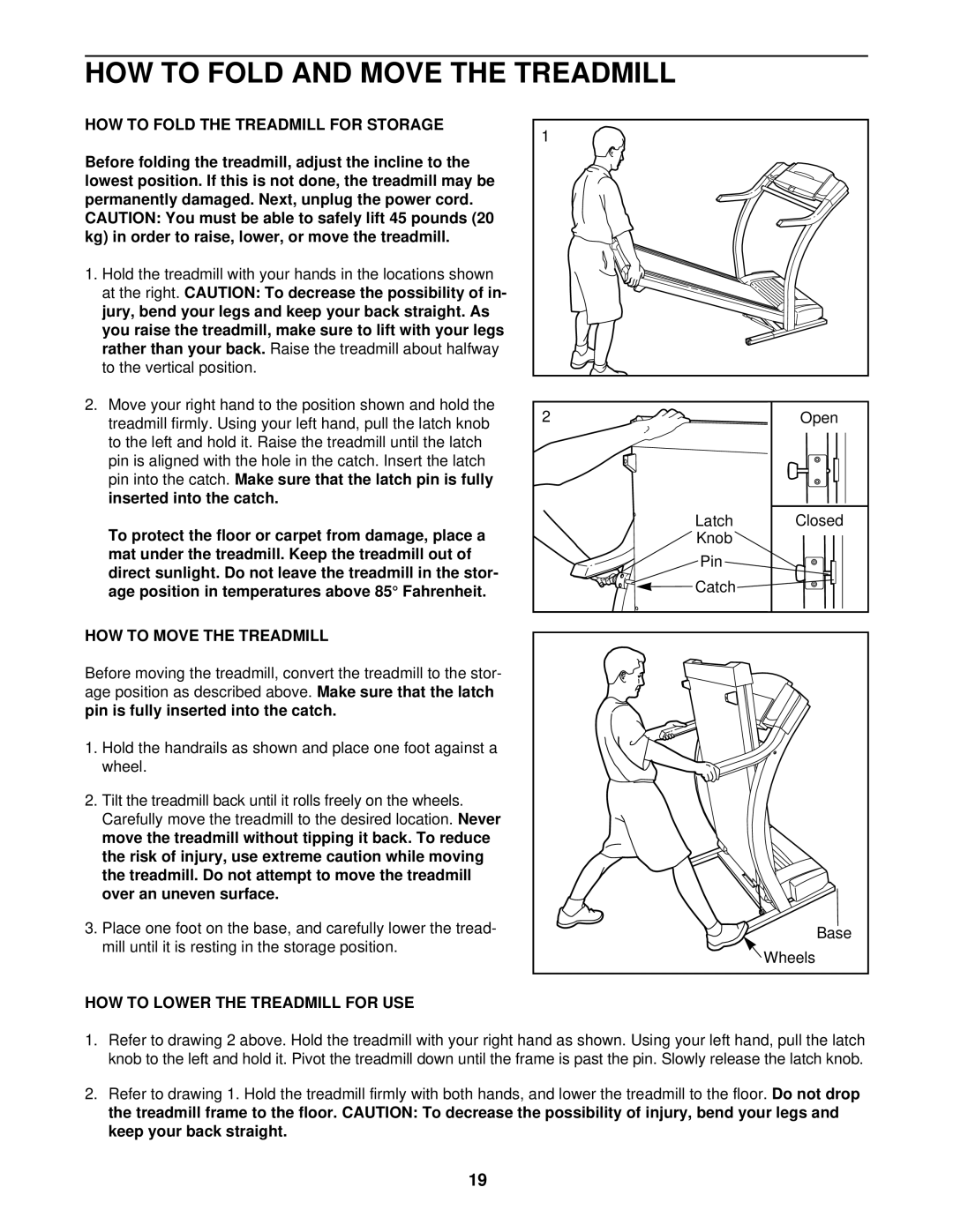 ProForm 831.299464 HOW to Fold and Move the Treadmill, HOW to Fold the Treadmill for Storage, HOW to Move the Treadmill 