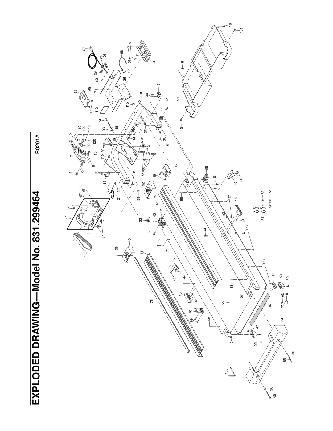 ProForm 831.299464 user manual Exploded DRAWING-Model No 