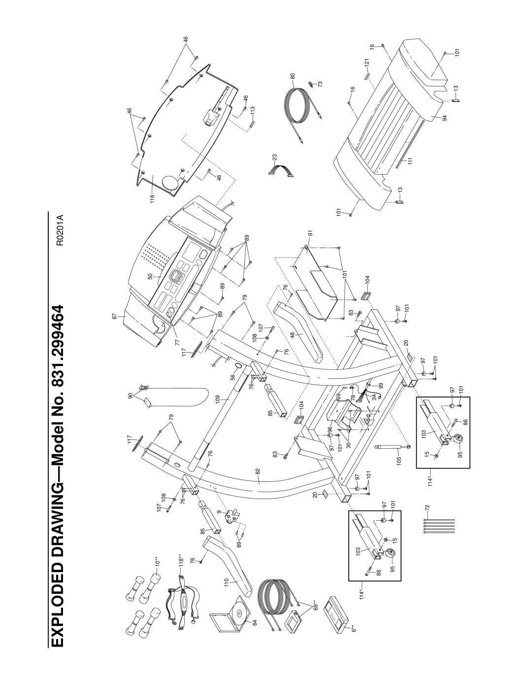 ProForm 831.299464 user manual 117 116 107 108 118 109 110 113 104 