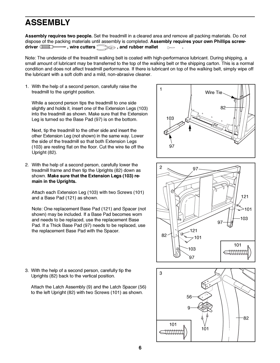 ProForm 831.299470 user manual Assembly, Driver Wire cutters Rubber mallet 