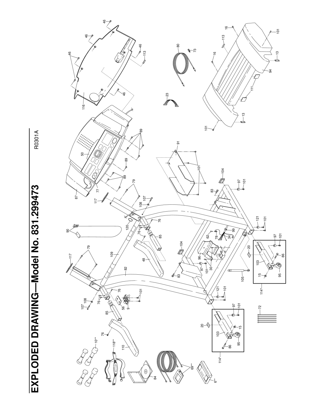 ProForm 831.299473 user manual Exploded DRAWING-Model No 