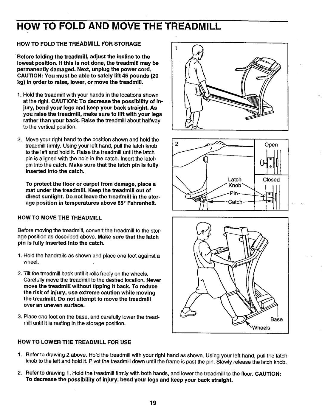 ProForm 831.29948 HOW to Fold and Move the Treadmill, HOW to Fold the Treadmill for Storage, HOW to Move the Treadmill 