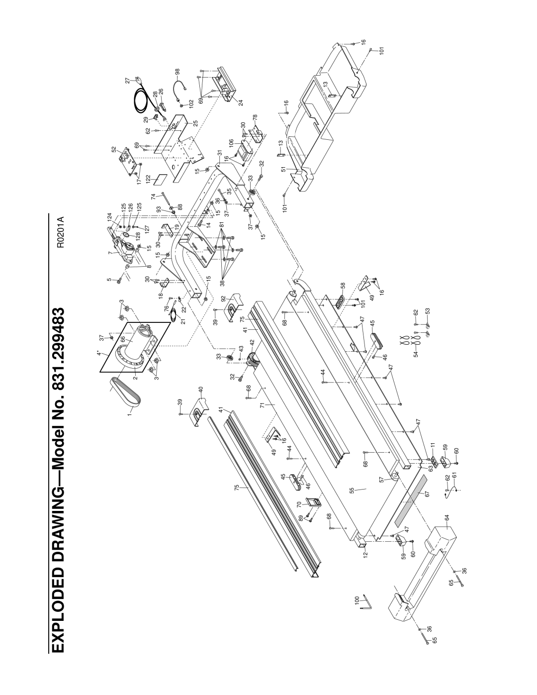 ProForm 831.299483 user manual Exploded DRAWING-Model No 