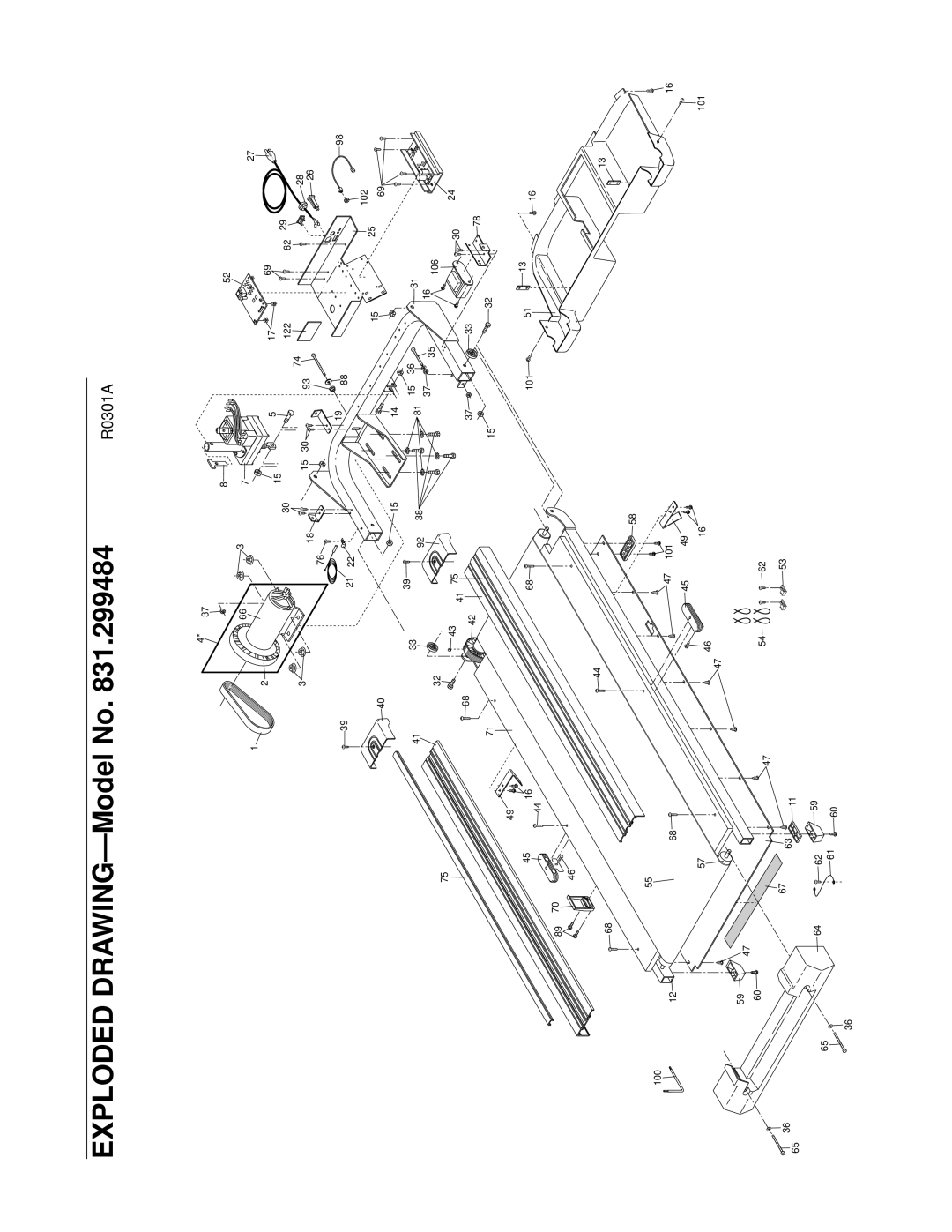 ProForm 831.299484 user manual Exploded DRAWING-Model No 