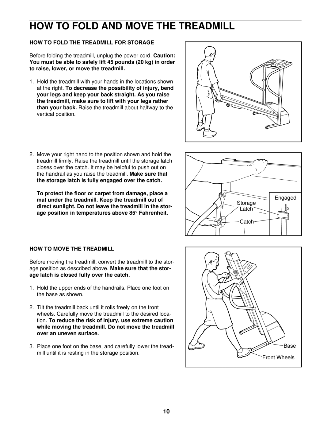 ProForm 831.299500 HOW to Fold and Move the Treadmill, HOW to Fold the Treadmill for Storage, HOW to Move the Treadmill 