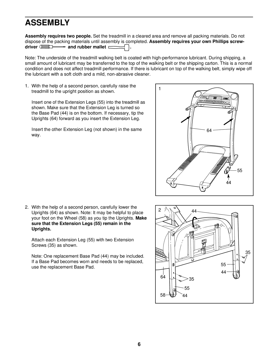 ProForm 831.299580 user manual Assembly, Driver and rubber mallet 