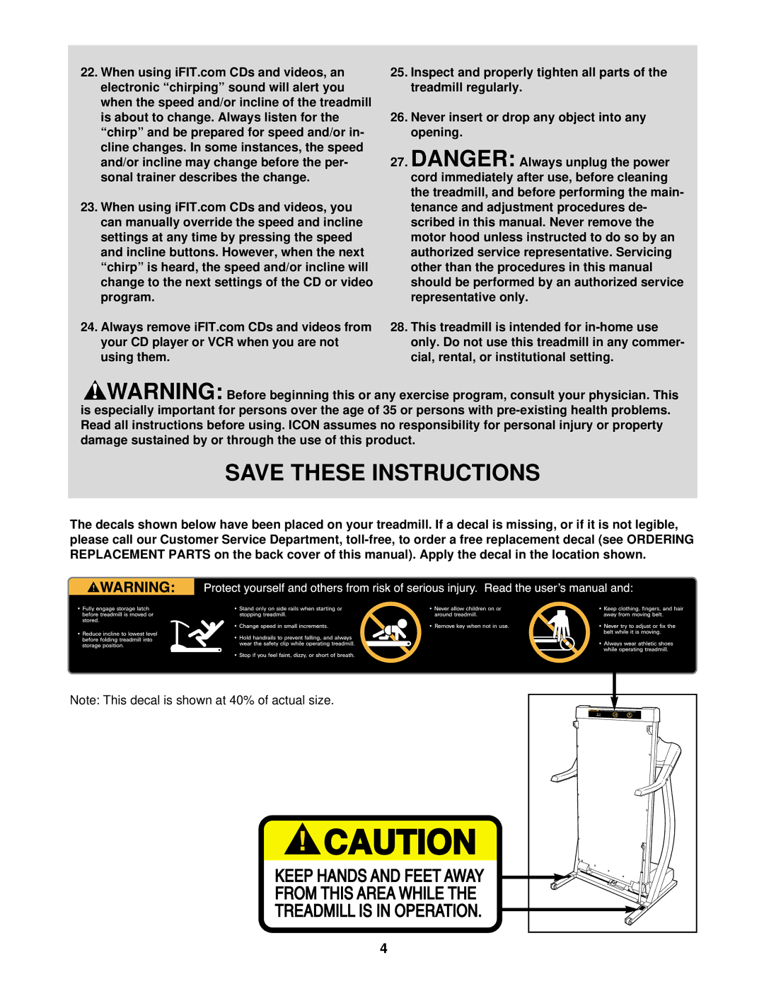 ProForm 860 LS user manual 