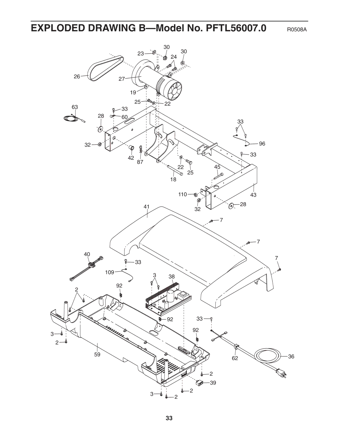 ProForm crosswalk 500 user manual Exploded Drawing B-Model No. PFTL56007.0 