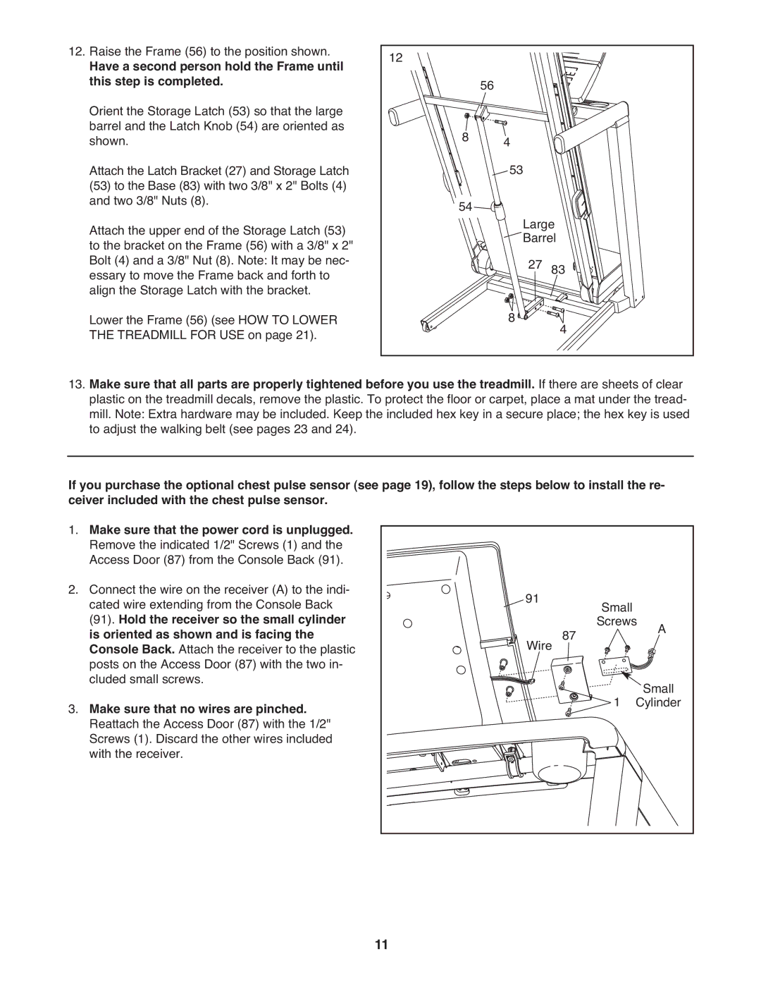 ProForm CS user manual Hold the receiver so the small cylinder, Is oriented as shown and is facing 