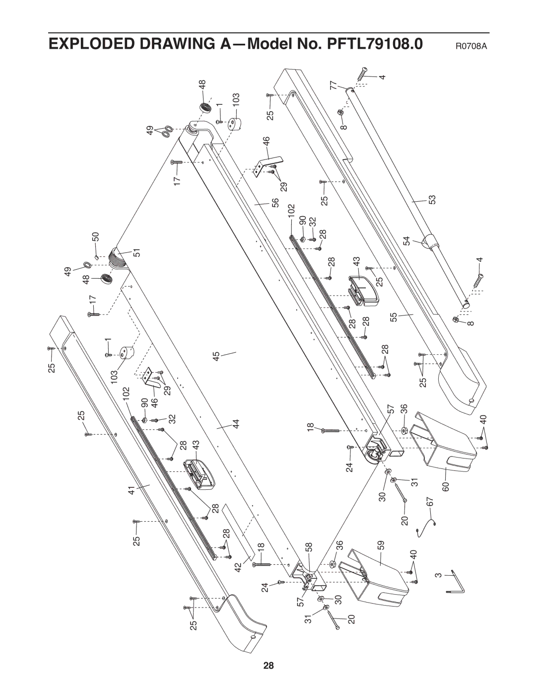 ProForm CS user manual Exploded Drawing A-Model No. PFTL79108.0 R0708A 