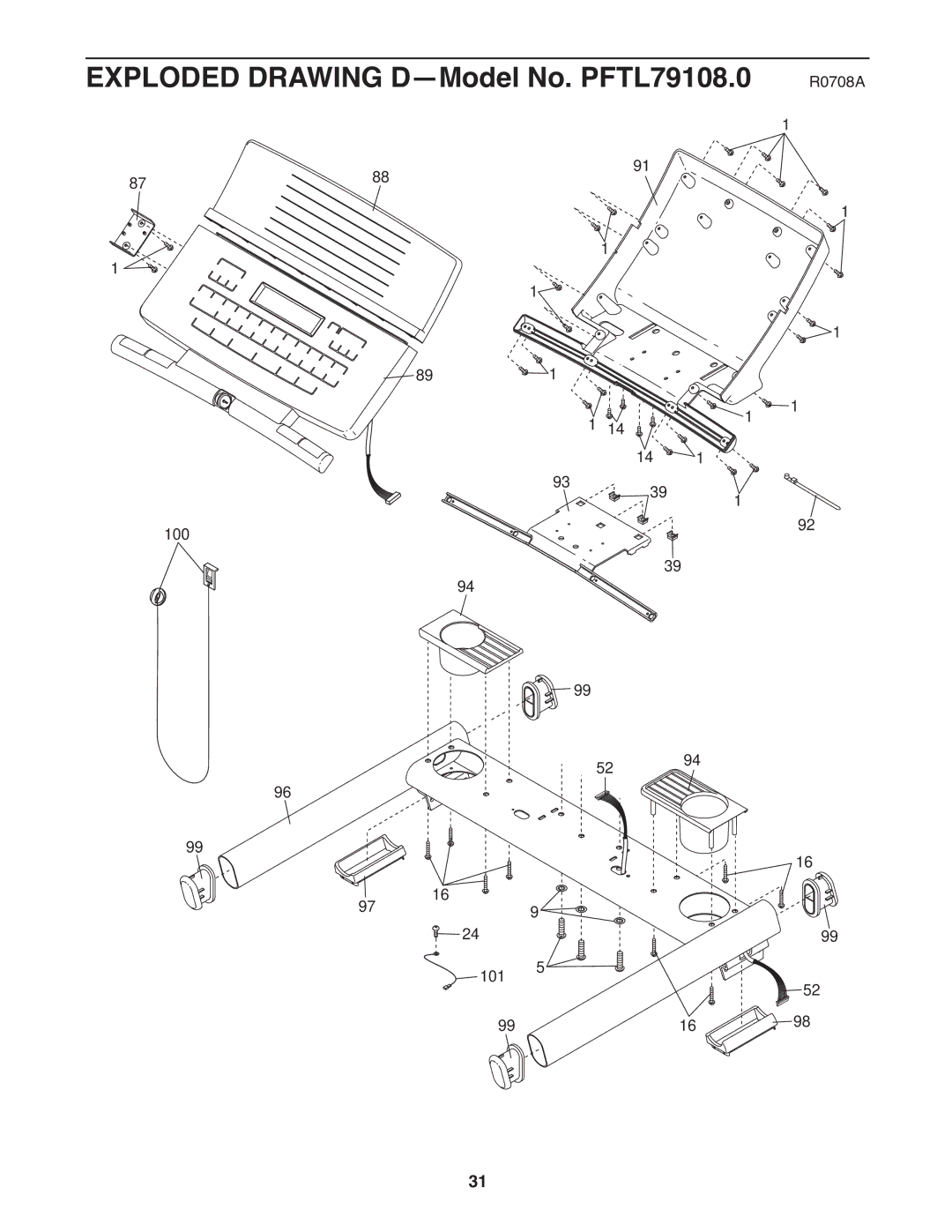 ProForm CS user manual Exploded Drawing D-Model No. PFTL79108.0 R0708A 