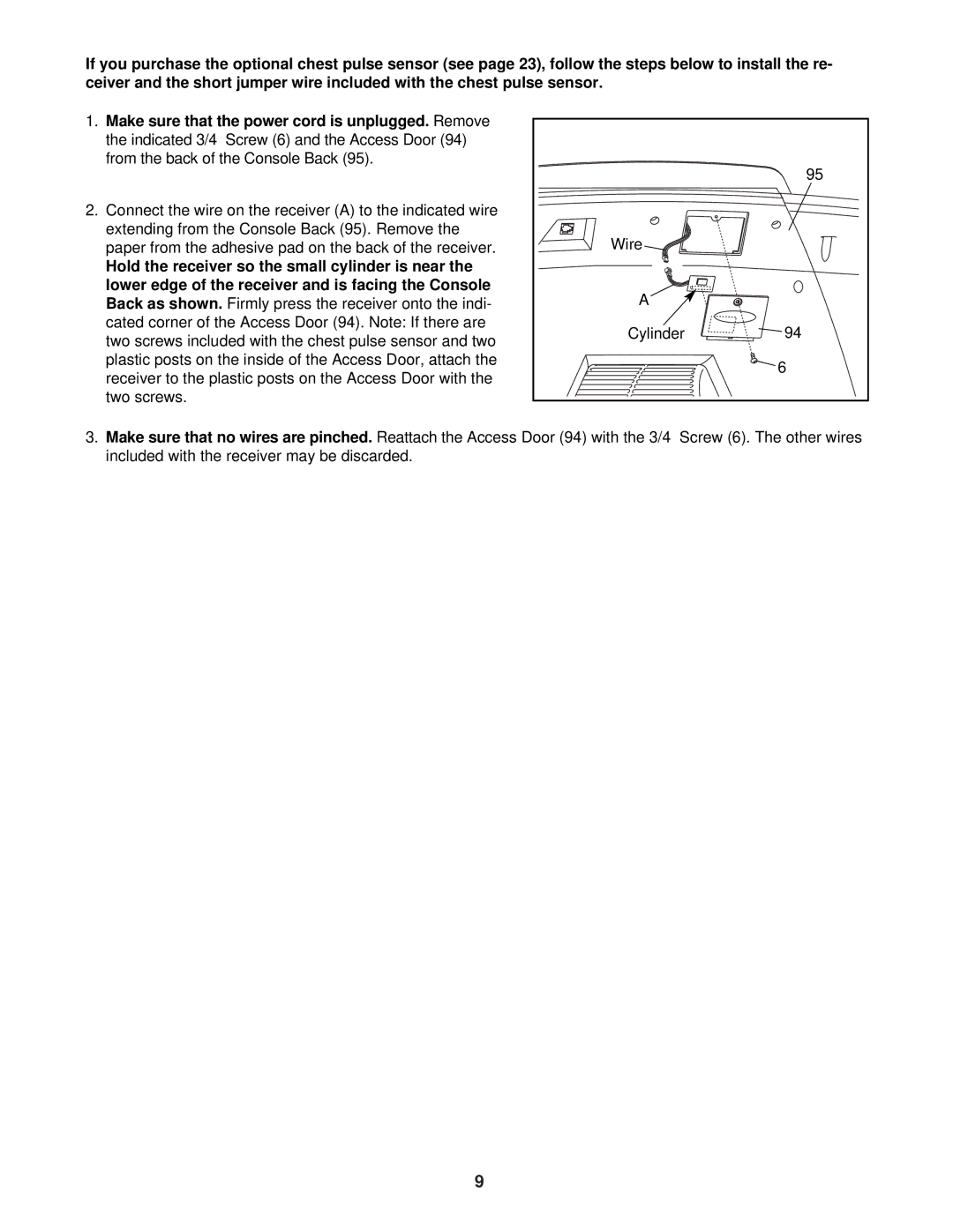 ProForm CS9e user manual 