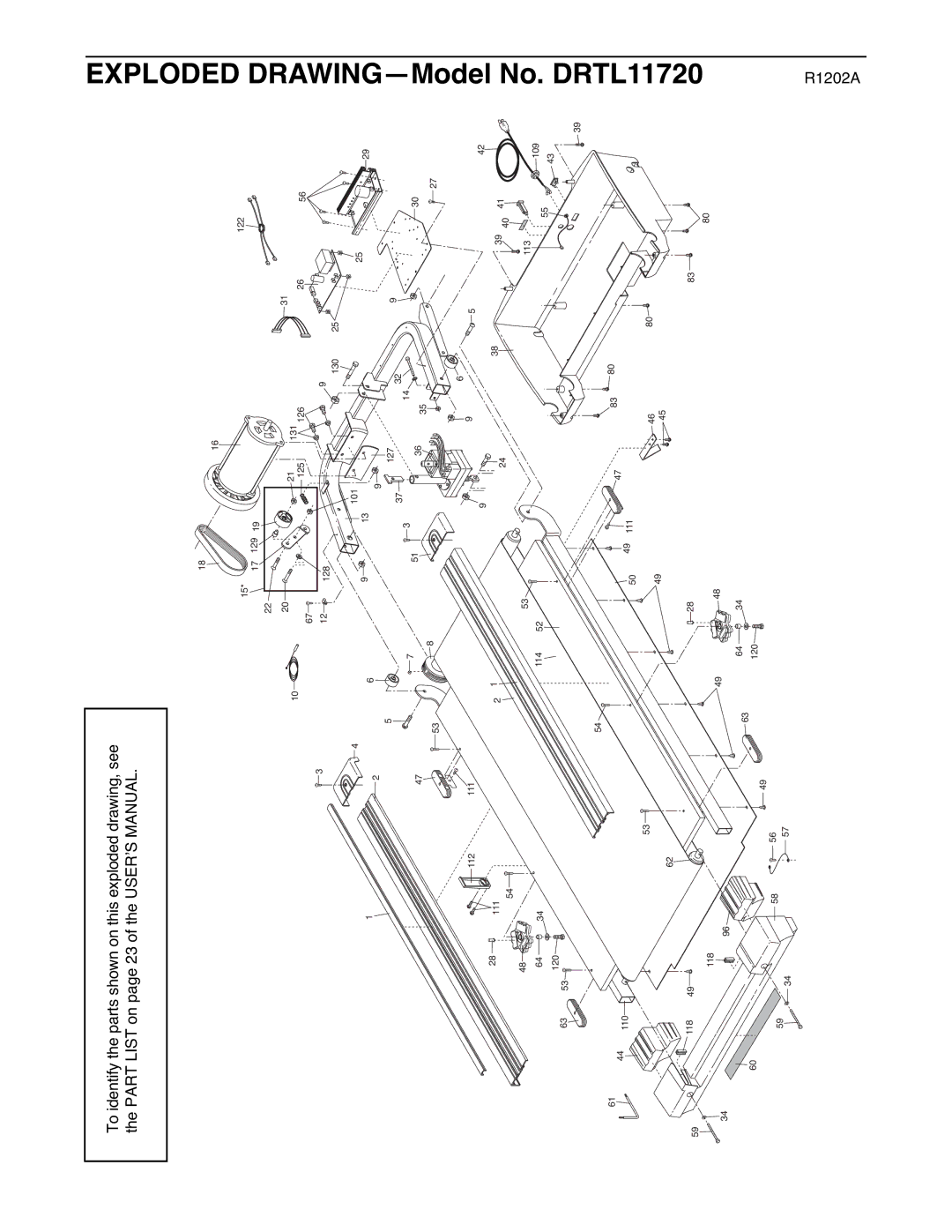 ProForm user manual DRAWING-Model No. DRTL11720 