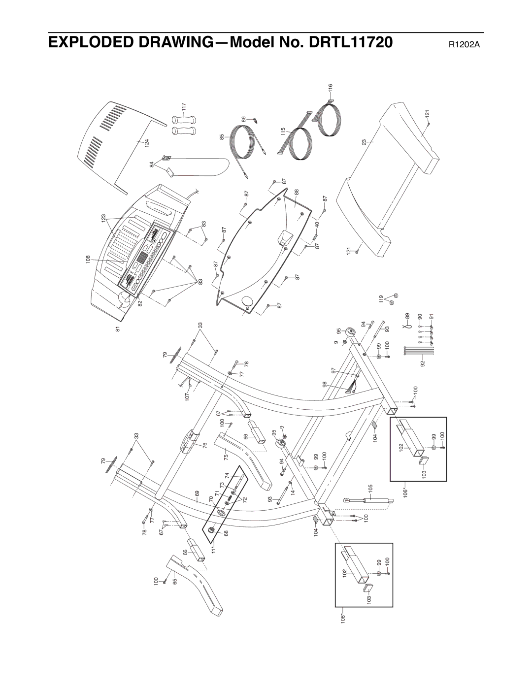 ProForm DRTL11720 user manual Exploded Drawing 