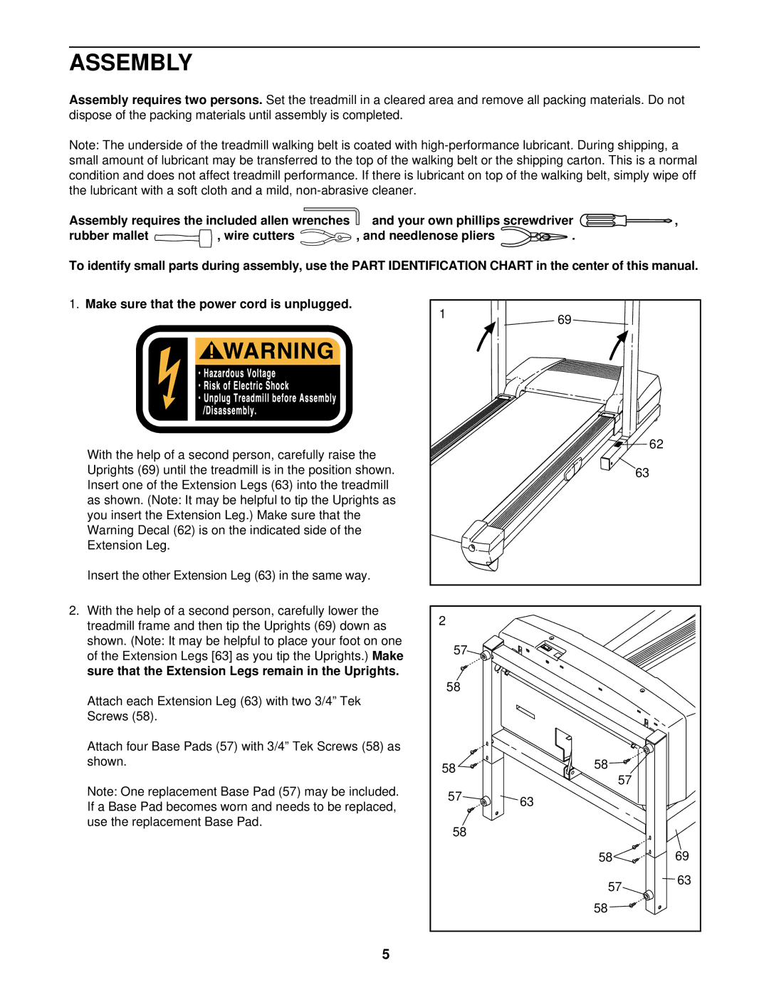 ProForm DRTL39221 user manual Assembly 