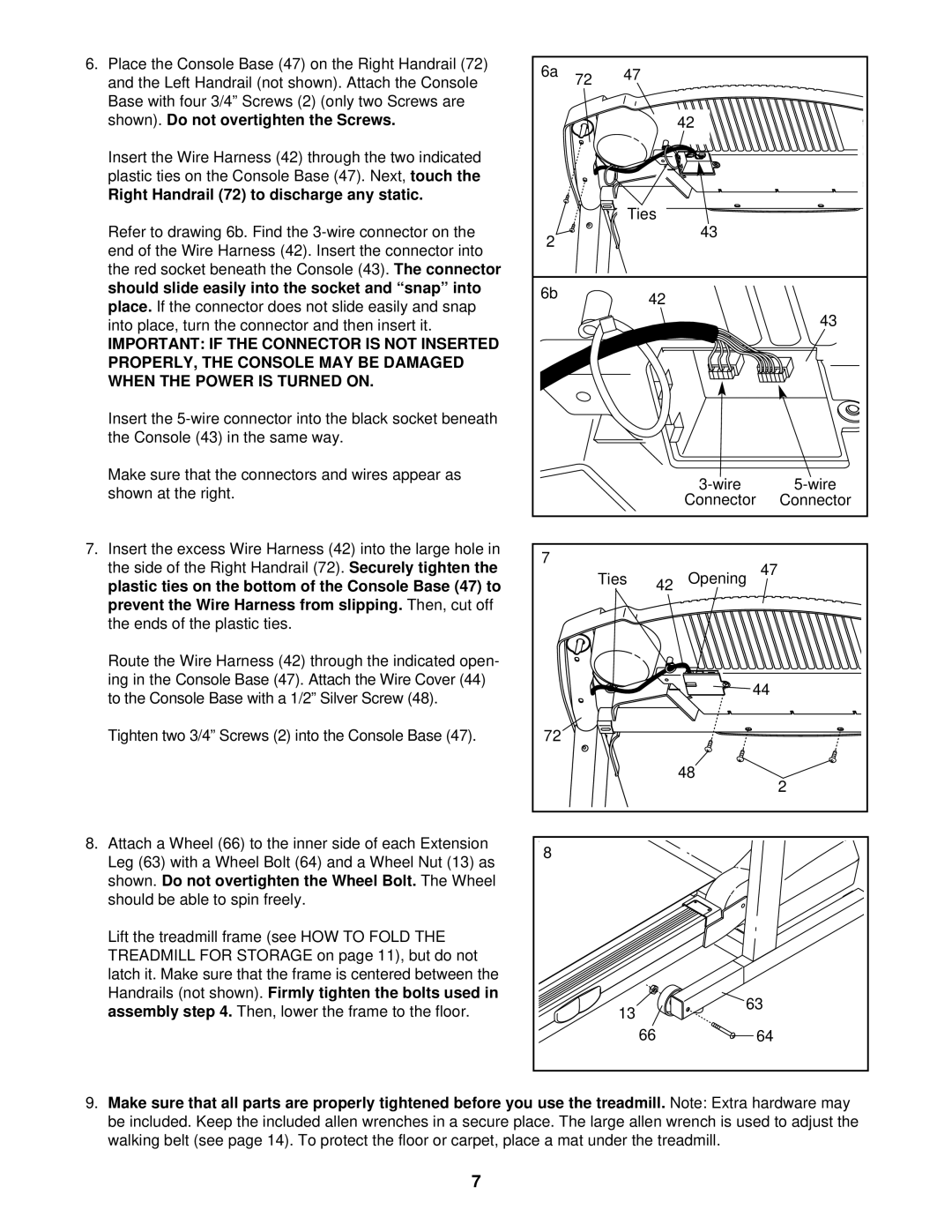 ProForm DRTL39221 user manual Right Handrail 72 to discharge any static 