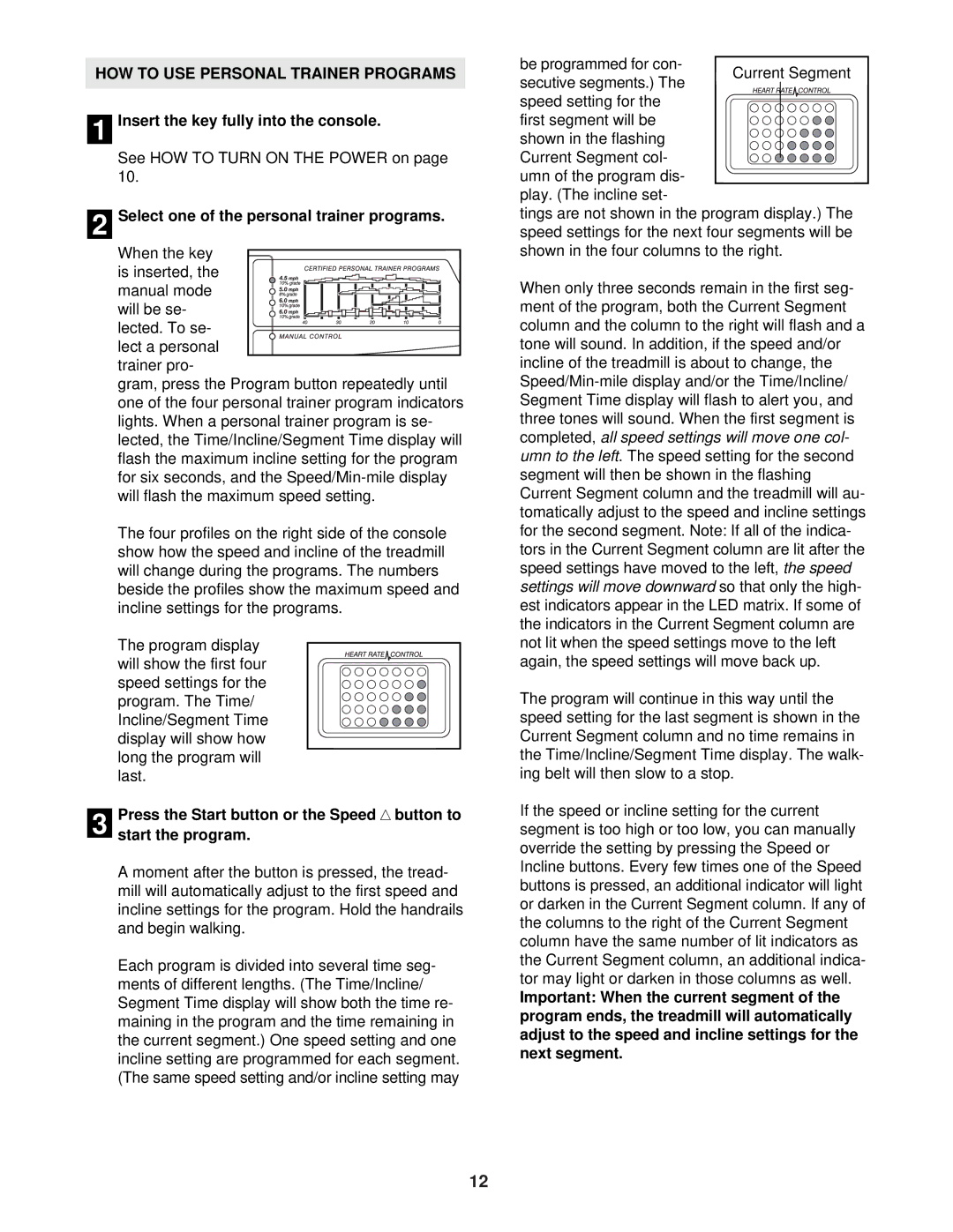 ProForm DRTL59222 HOW to USE Personal Trainer Programs, Select one of the personal trainer programs, Start the program 