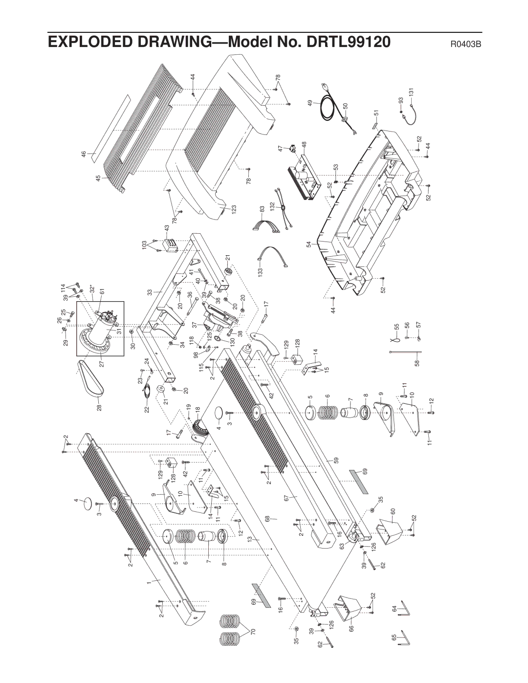 ProForm DRTL99120 user manual DRAWINGModel 