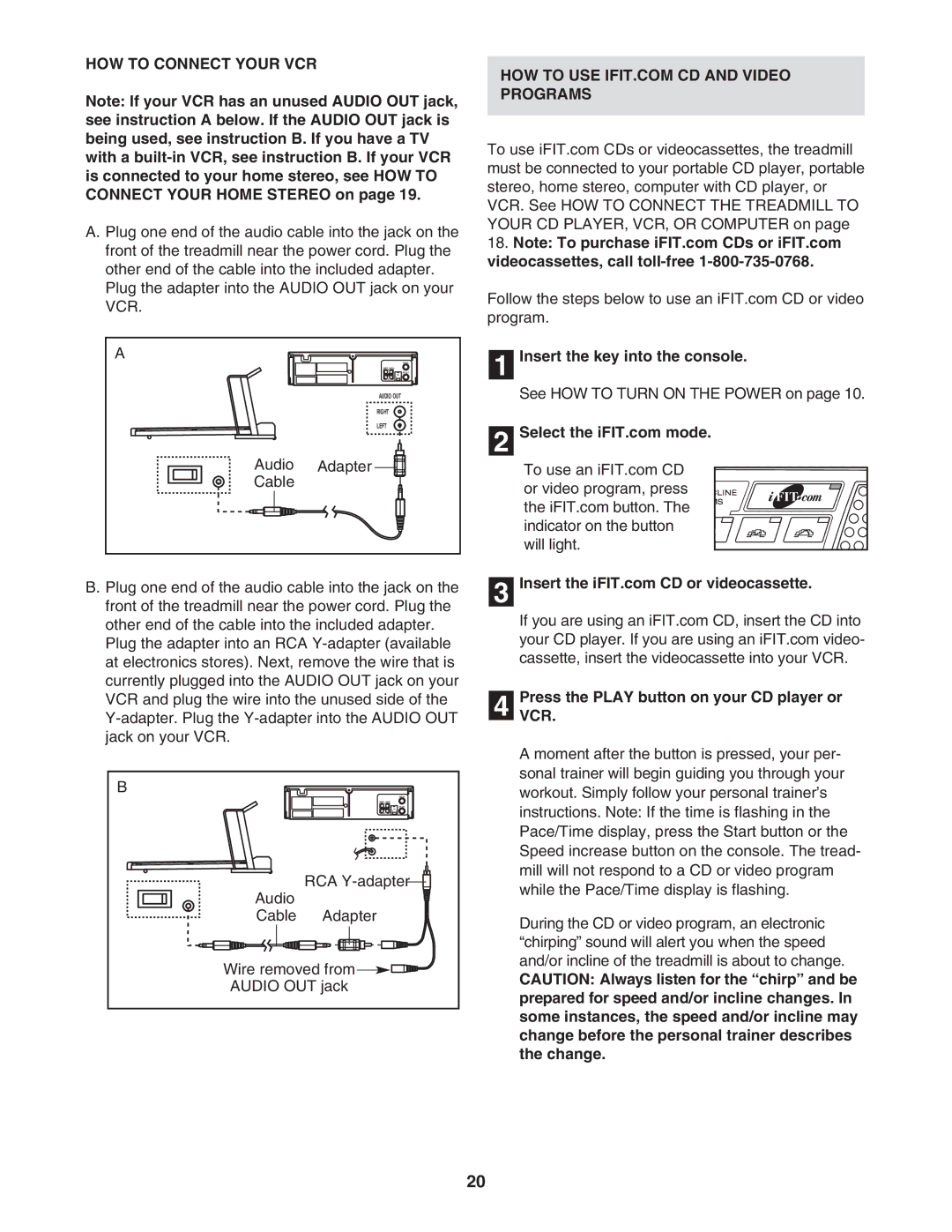 ProForm DTL12940 user manual HOW to Connect Your VCR, Audio Adapter Cable, PressVCR. the Play button on your CD player or 