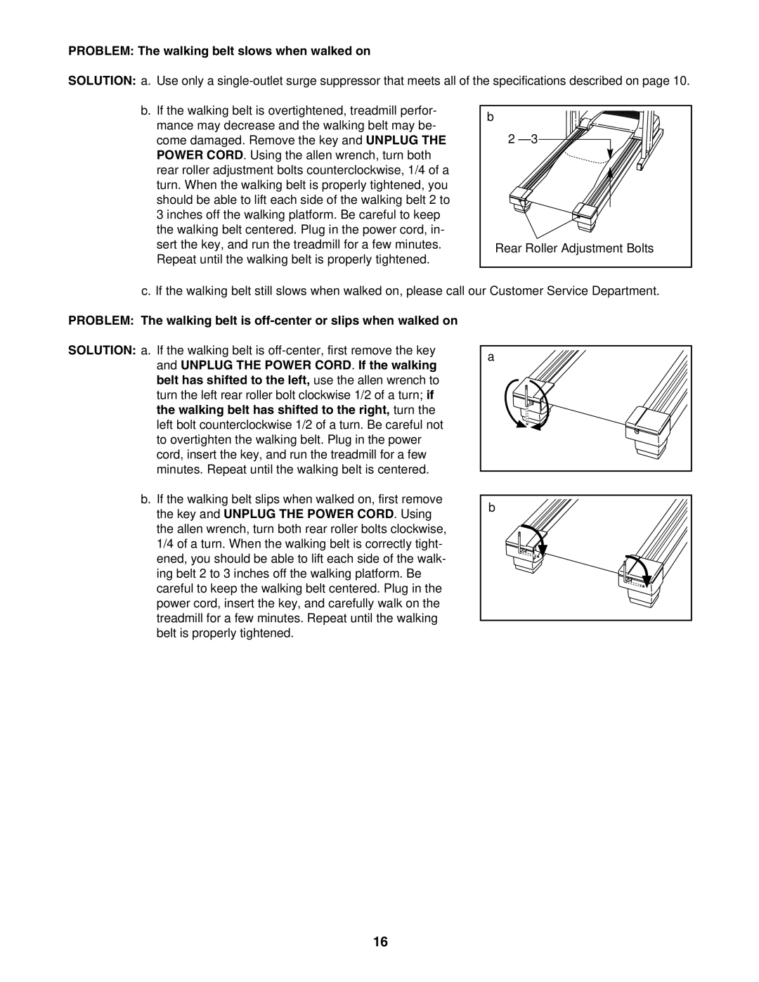 ProForm DTl33950 user manual Problem The walking belt slows when walked on 