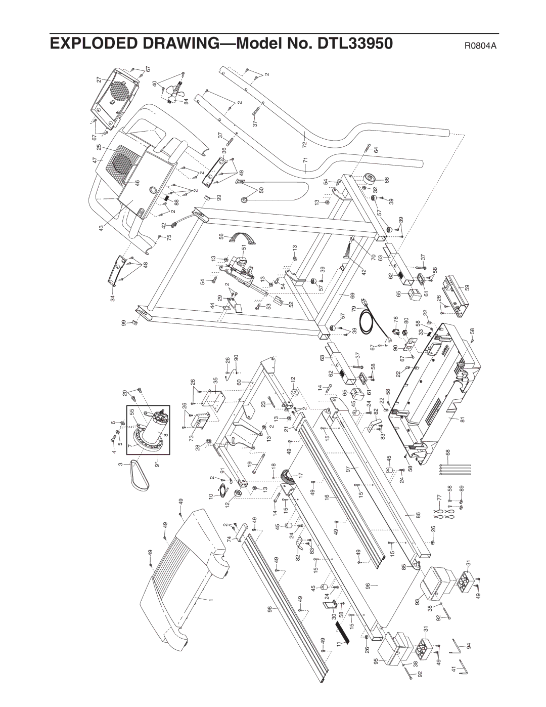 ProForm DTl33950 user manual Exploded 