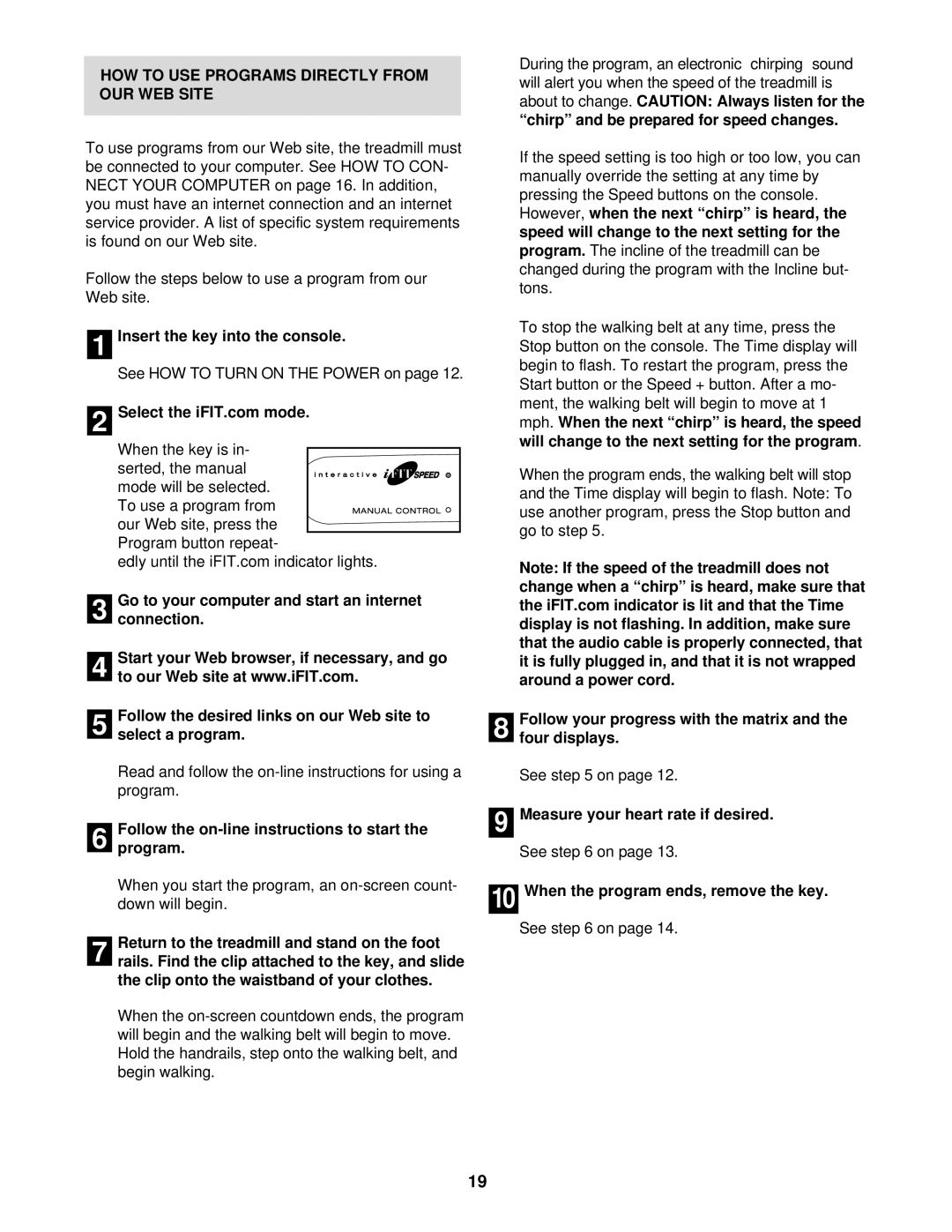 ProForm DTL42940 user manual HOW to USE Programs Directly from OUR WEB Site 