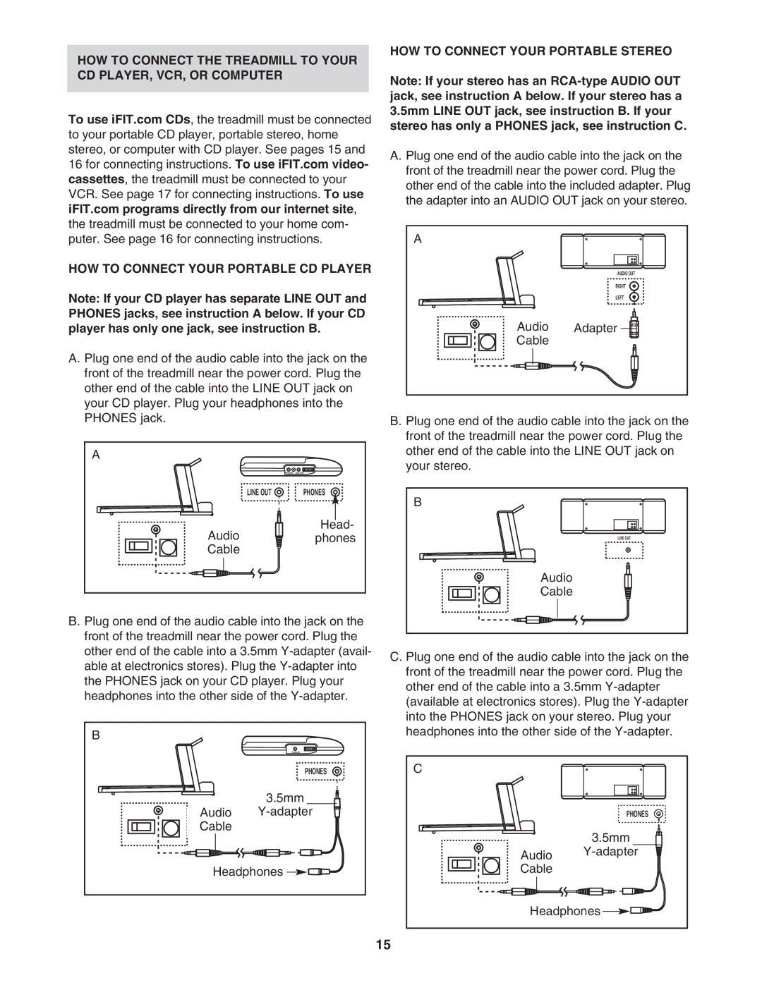 ProForm DTL42941 user manual HOW to Connect Your Portable Stereo 