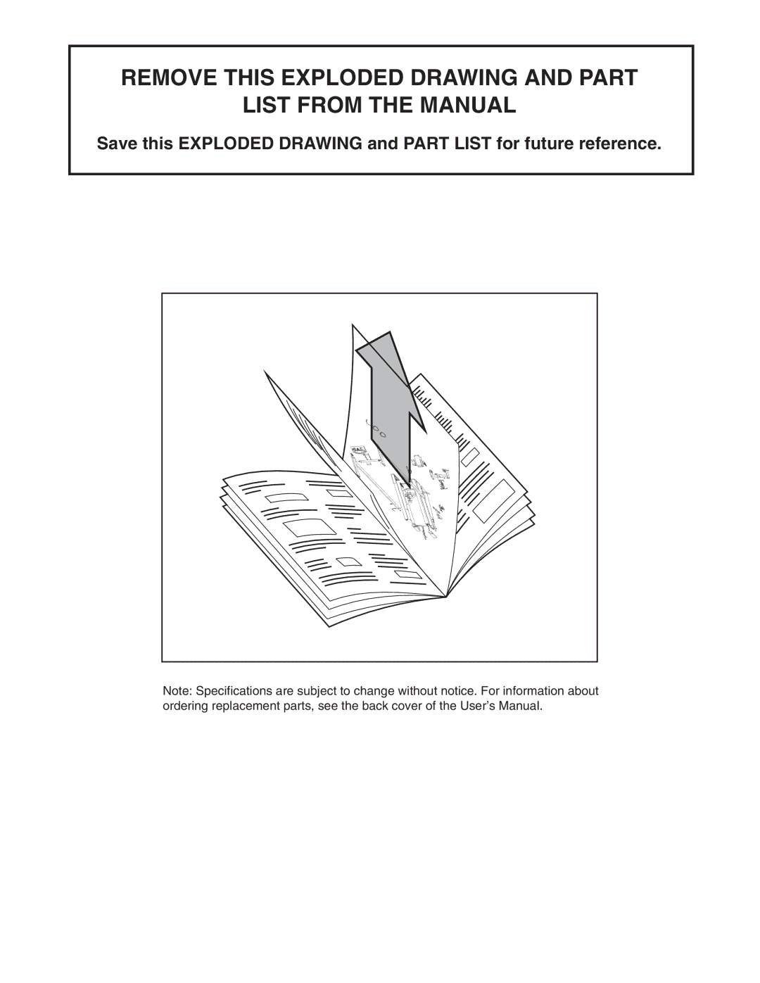 ProForm DTL42950 user manual Remove this Exploded Drawing and Part List from the Manual 