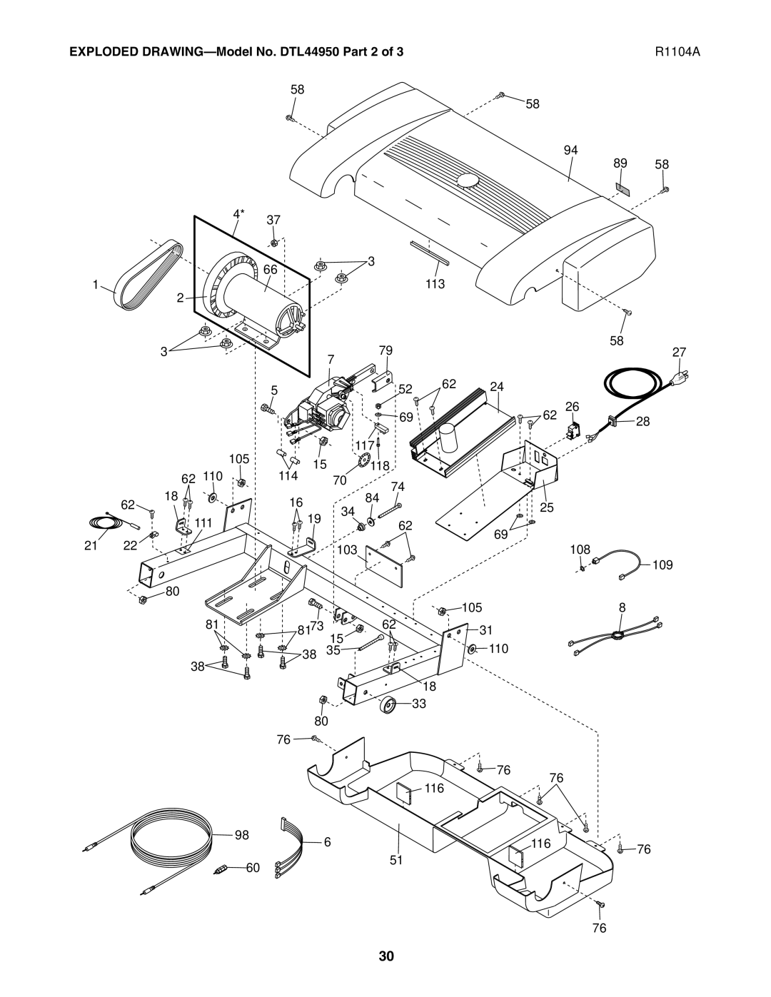 ProForm user manual Exploded DRAWING-Model No. DTL44950 Part 2 R1104A 