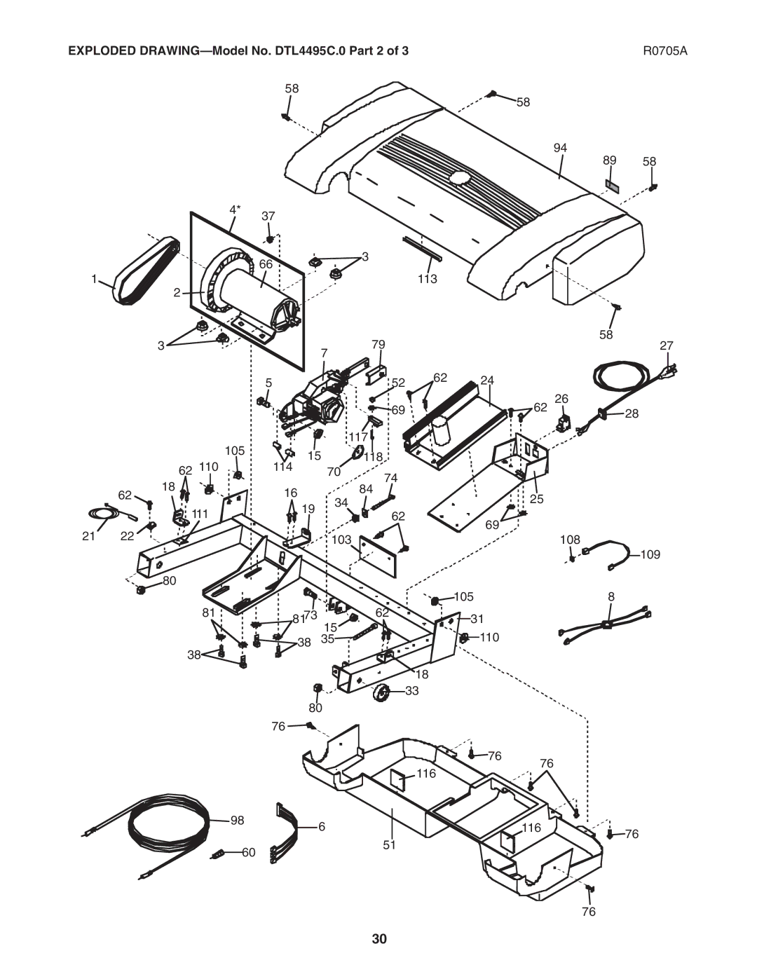 ProForm user manual Exploded DRAWING-Model No. DTL4495C.0 Part 2 R0705A 