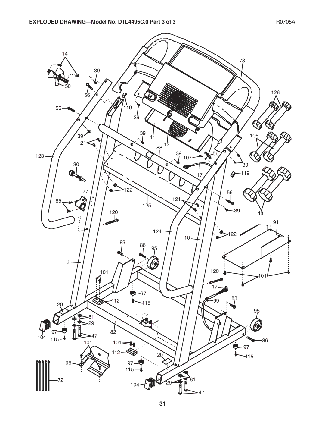 ProForm user manual Exploded DRAWING-Model No. DTL4495C.0 Part 3 R0705A 