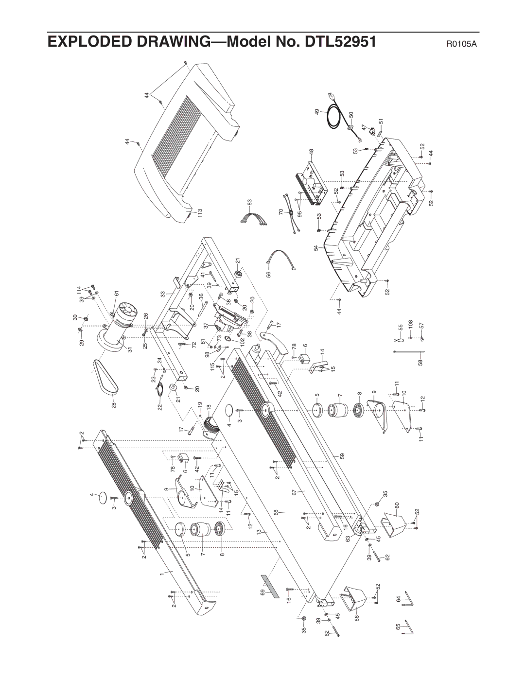 ProForm DTL52951 user manual Exploded 