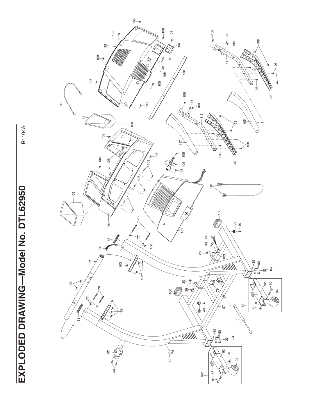 ProForm DTL62950 user manual 108 109 111 101 103 100 112 107 104 