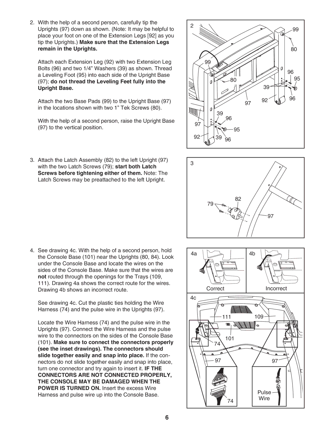 ProForm DTL62950 user manual Upright Base 