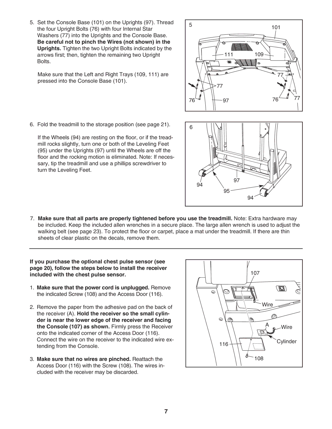 ProForm DTL62950 user manual Wire 116 Cylinder 108 