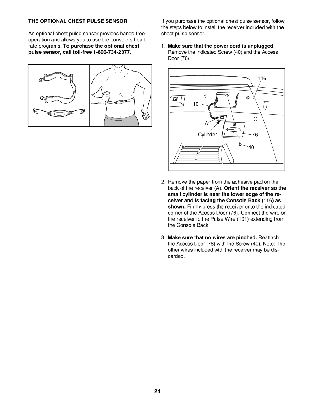 ProForm DTL92940 user manual Optional Chest Pulse Sensor 