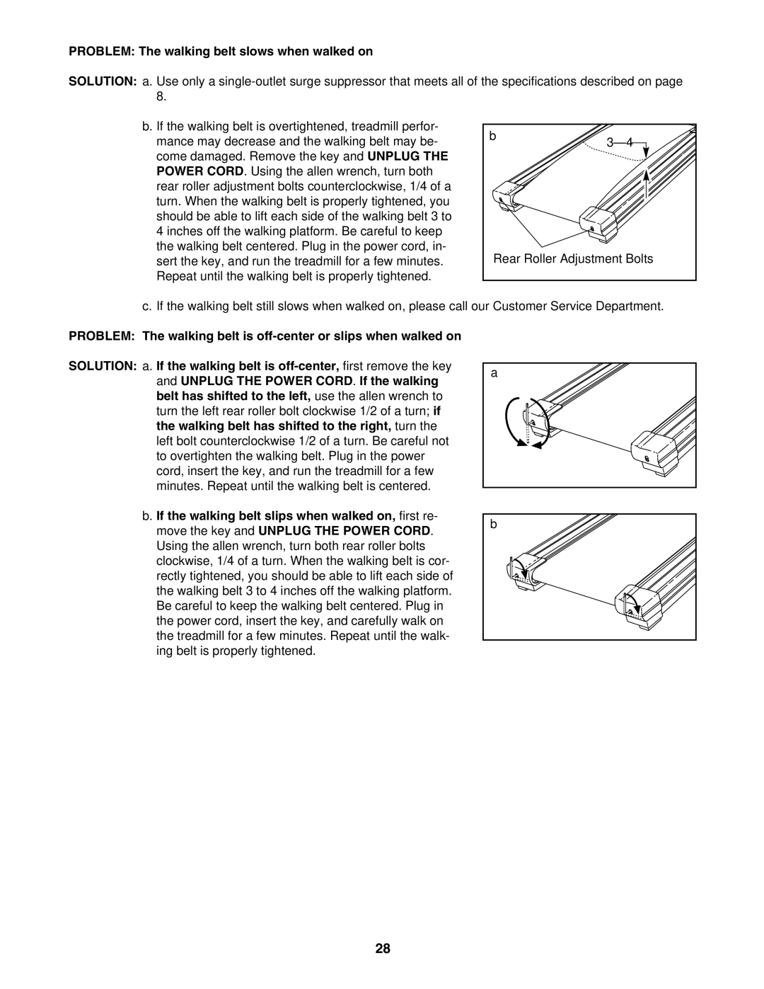 ProForm DTL92940 user manual Problem The walking belt slows when walked on 