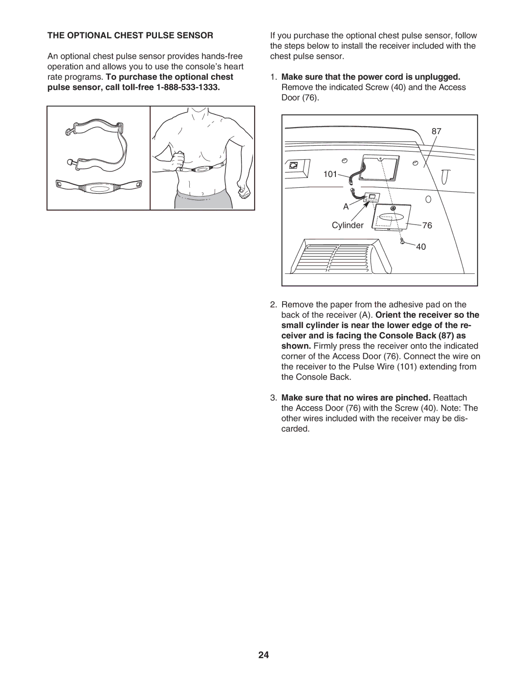 ProForm DTL92941 user manual Optional Chest Pulse Sensor 